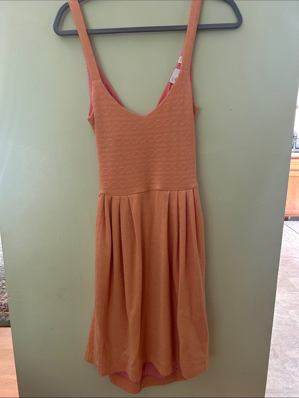 Women's Pink/Orange Sleeveless Fit-and-Flare Dress